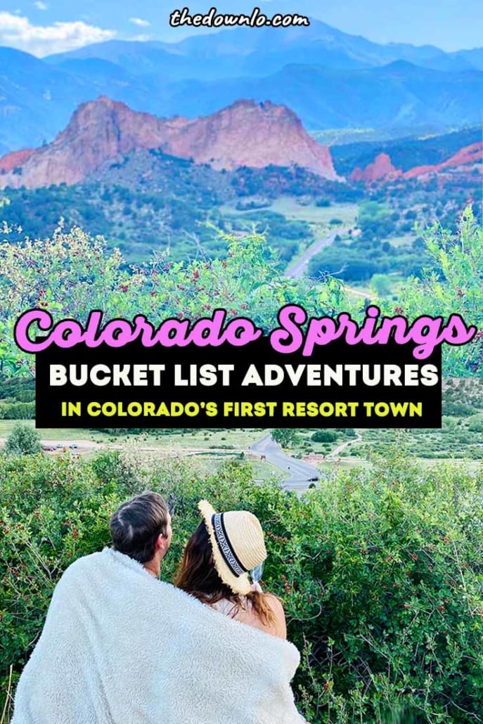 The ultimate guide to Colorado Springs things to do. Most people think Denver when planning a trip to #Colorado, but Colorado Springs has more bucket list Rocky Mountain experiences for family road trips and vacation ideas with kids. Here is what to do, see and eat including restaurant recommendations, awesome nature hikes, and beautiful places to visit. Photo spots from Pike's Peak to the free Garden of the Gods, Seven Falls, and Manitou Springs in summer, winter or fall. #travel #usa #america