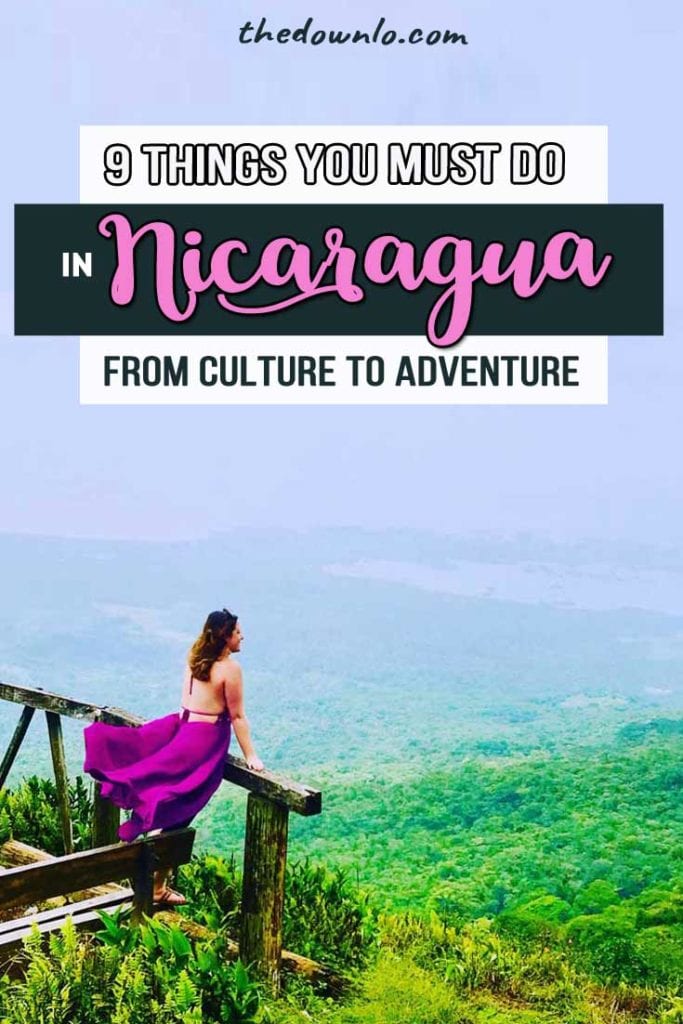 Travel to Nicaragua: Looking for things to do in Nicaragua? Enjoy these fun bucket list travel activities with beautiful pictures and trip ideas and tips to the islands, beaches, cities, and volcanoes. Included is what to do in beautiful adventure destinations and Central America cities like Granada, Leon, sand boarding in Cerro Negro, El Lago de Apoyo, beach, culture, nature, and photography spots. #nicaragua #travel #centralamerica #adventure #wanderlust