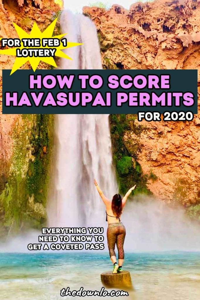 Havasupai Falls Permit - Everything you need to know about getting permits to the Havasu Falls hike in Arizona, camping tips, hiking and waterfall pictures, packing list, food, and photography info including the helicopter, lodge, and trail map to this sacred Indian Reservation in the Grand Canyon that's a bucket list US adventure travel destination. #havasu #havasupai #waterfall #waterfalls #mooneyfalls #beaverfalls