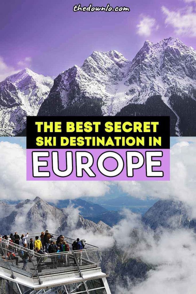 Zugspitze Germany mountain guide: skiing in the German alps. A winter ski photography guide to Garmisch region, attractions, things to do and what to do as a day trip from Munich beyond just skiing. Photos and panorama of the beautiful part of Europe. Add it to your bucket list!