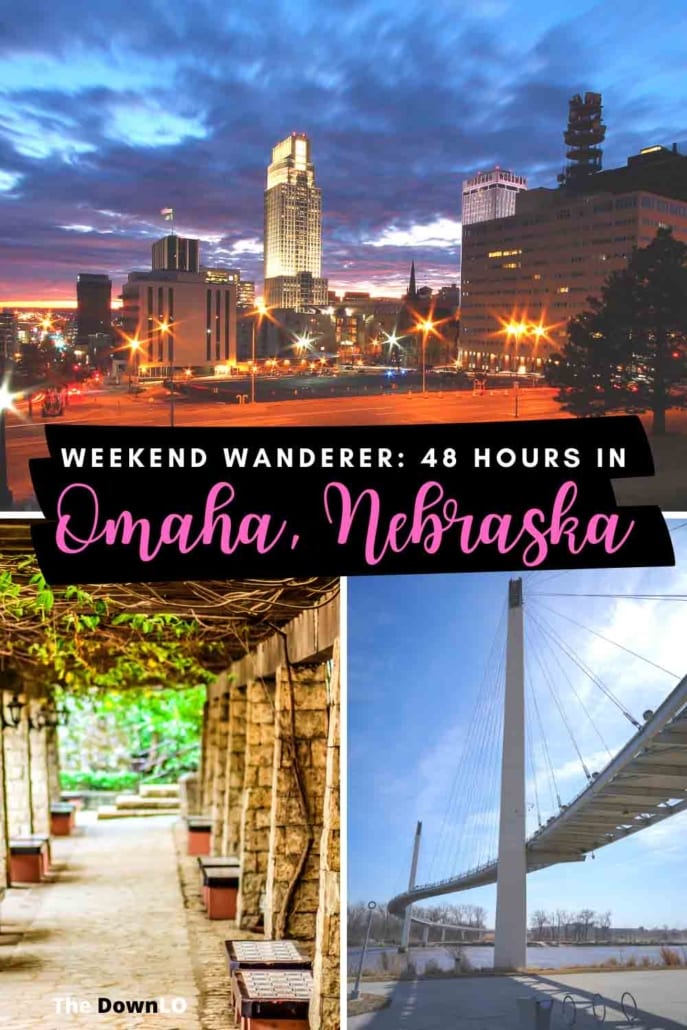 Things to do in Omaha, Nebraska. How to spend 48 hours exploring downtown. What to do at the zoo, restaurants, Old Market, and art. The best food, Instagram photography spots, nightlife, hiking, scenery, and vacation ideas for winter, spring, summer and fall. Pictures and a travel guide to inspire your trip to the Midwest with kids or without. Beautiful places, the best neighborhoods, and city attractions you must visit. #omaha #nebraska #ne #travel