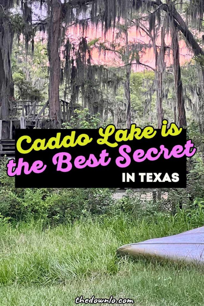 Looking for a unique, off the grid getaway? Head to the swamp. Caddo Lake is the largest inland lake in Texas and the largest bald cypress forest in the world. This unique getaway is perfect for road trips from Dallas, Austin, Houston and more. The best things to do in Caddo Lake Texas include kayaking and canoeing through the bayou, boating, hiking in the state park, and camping or staying in a cabin on the water. #roadtrip #tx #usa