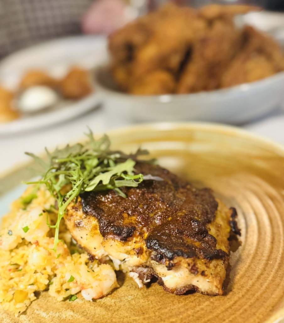 Redfish done right at Roots Southern Table—proof that even the best cheap eats in Dallas can come with James Beard-level flavor and soulful Southern finesse.